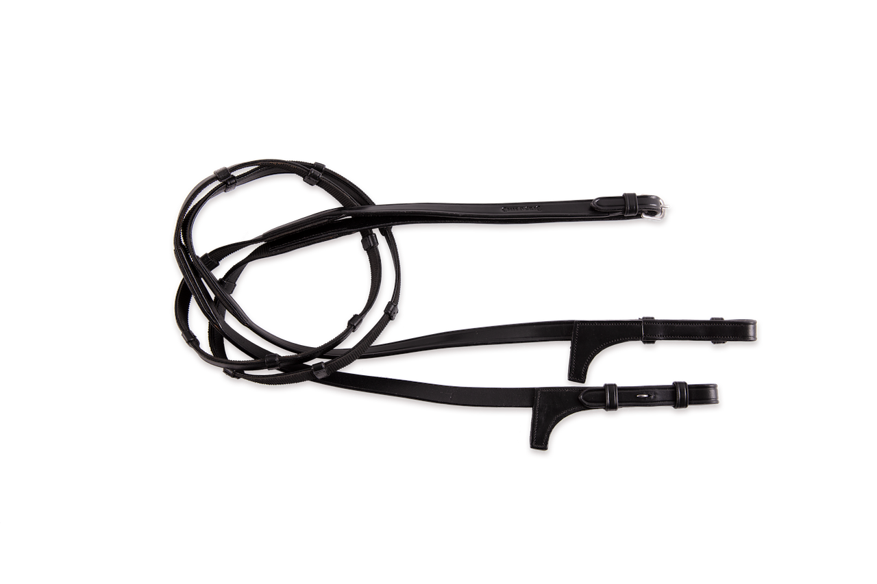 Rênes Cuir et Grip 5/8 avec 7 taquets et avec arrêtoirs