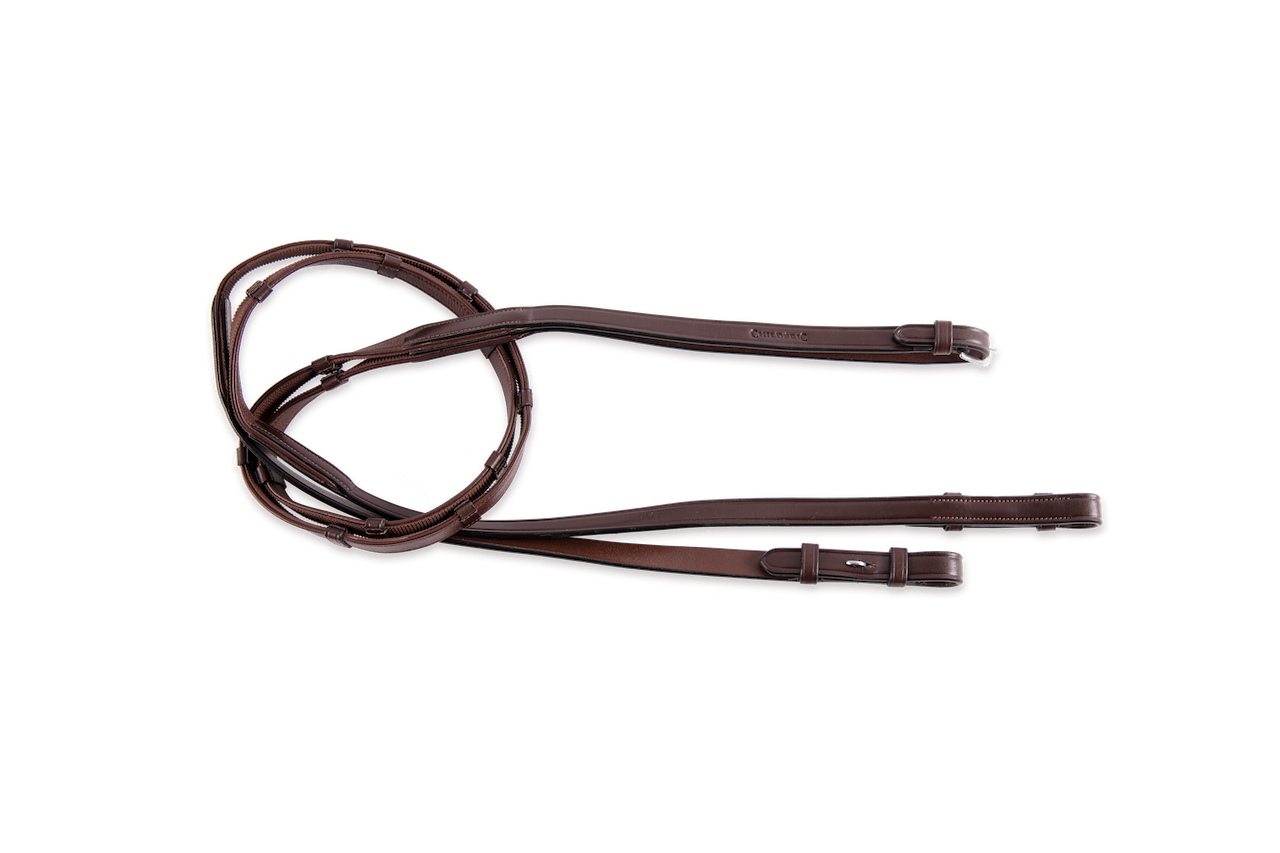 Rênes Cuir et Grip 5/8 avec 7 taquets et sans arrêtoirs