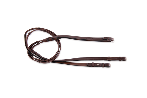 Rênes Anglaises Heritage Sure Grip – Noires Avec Quincaillerie Dorée, Taille Full