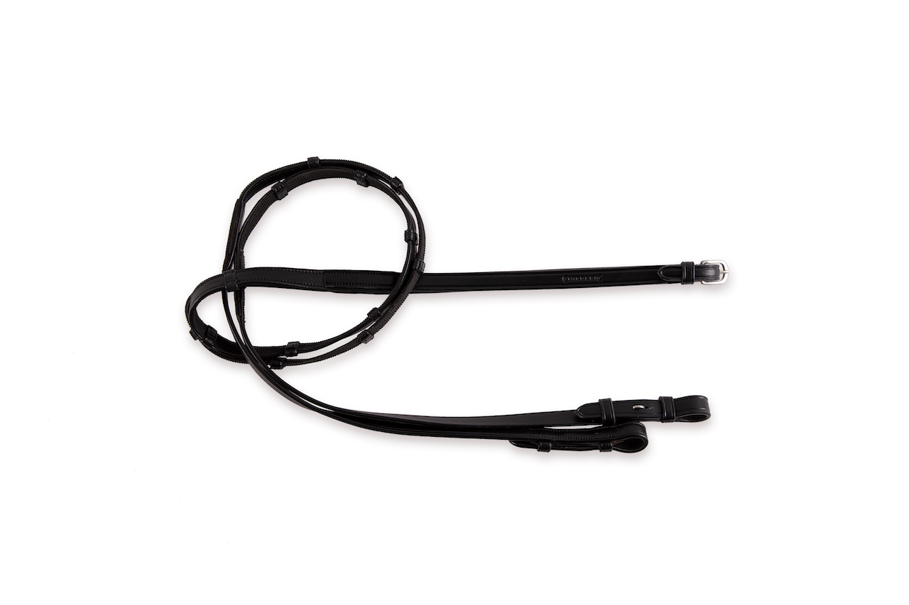 Rênes Cuir et Grip 5/8 avec 7 taquets et sans arrêtoirs