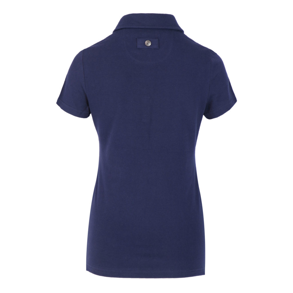 woman polo navy-back polo femme bleu Childéric dos