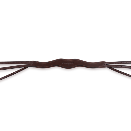 Têtière Ergonomique large cuir marron briderie sur-mesure - tem