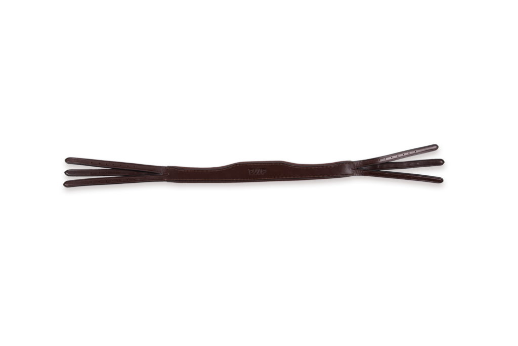 Têtière EWP réversible cuir marron briderie sur-mesure - tewpm