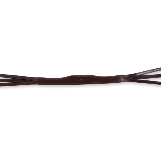 Têtière EWP réversible cuir marron briderie sur-mesure - tewpm